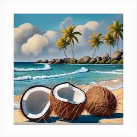 Coconuts On The Beach Canvas Print