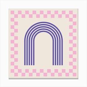 Chess Rainbow Purple And Pink Square Canvas Print