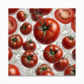 Red Tomatoes On A Plate Canvas Print