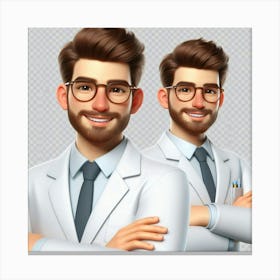 Two Doctors In Lab Coats Canvas Print