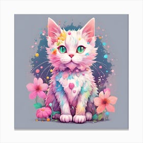 Splatter Cat Canvas Print