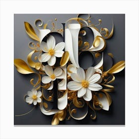 Paper Flowers gold Canvas Print