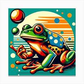 Frog With Bubbles Canvas Print