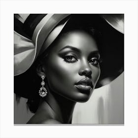 Black Woman In A Hat Canvas Print