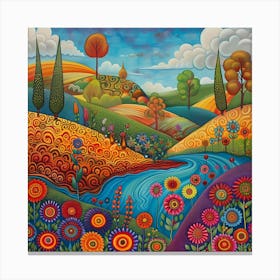 Colorful Landscape Painting Canvas Print