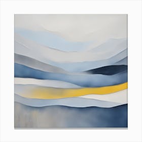 Abstract 'Blue And Yellow' Beach Canvas Print