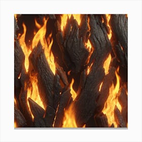 Fire Logs 2 Canvas Print