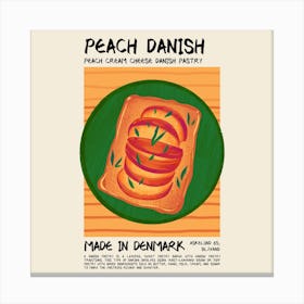 Peach Danish Square Canvas Print