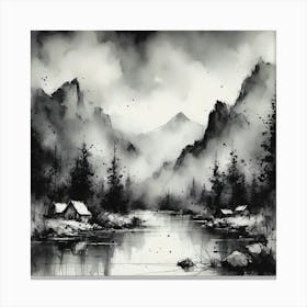 Quietly Flowing Mountain River Canvas Print