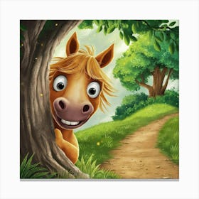 A Whimsical Illustration Of A Horse With Large Eye 2dpe3uwvrwkvjnkfpqkagq 0pxpn0swroutzqg Zbig7a Canvas Print