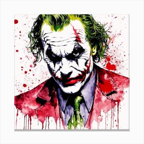 The Joker Portrait Ink Painting (9) Canvas Print