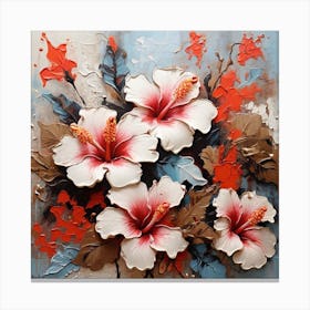 Pattern with Hibiscus flowers 1 Canvas Print