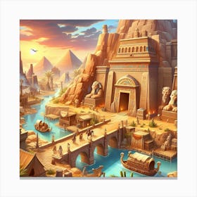 Egyptian City Canvas Print