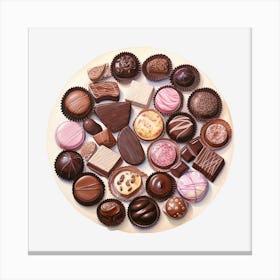 Chocolates On A Plate 7 Canvas Print