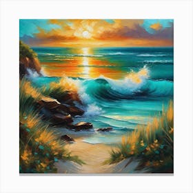 Sunset At The Beach 765 Canvas Print