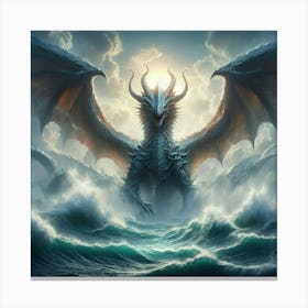 Dragon In The Ocean Canvas Print