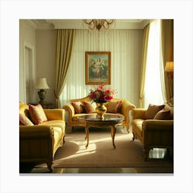 Gold Living Room 2 Canvas Print