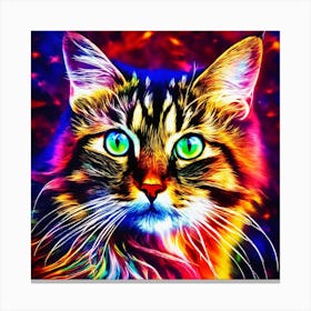 Colorful Cat 1 Canvas Print