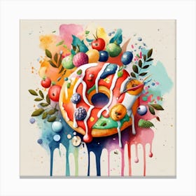 Donuts are an American-origin dessert Watercolor 5 Canvas Print