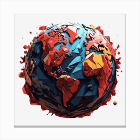 Polygonal World Globe 1 Canvas Print