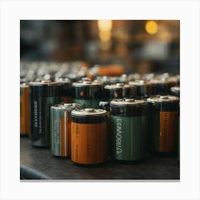 Row Of Batteries Canvas Print