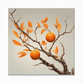 Oranges On A Branch 3 Canvas Print