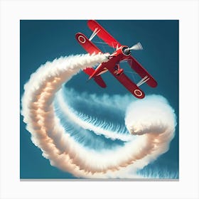 Vintage Aeroplane Doing Stunts In The Sky 2 Canvas Print