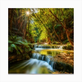 Waterfall In The Forest 1 Canvas Print