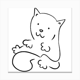 Cat Pet Animal Domestic Feline Mammal Cute Doodle Canvas Print