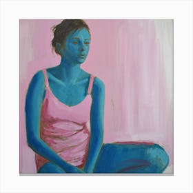 Deconstructed Blue And Pink Figure 1 Canvas Print