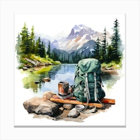 Watercolor Backpack Canvas Print