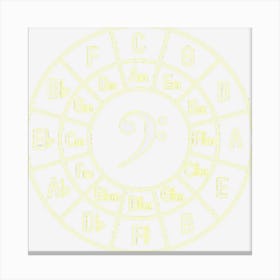 Bass Clef Circle Of Fifths Musician Composer Gift Canvas Print