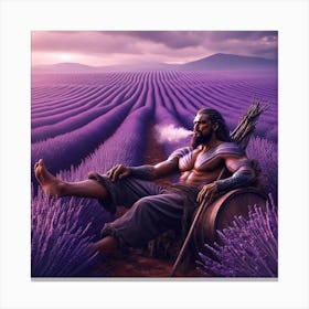 Man In Lavender Field Canvas Print