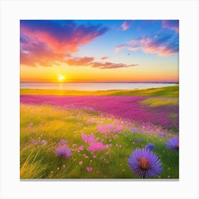 Sunset In The Meadow4 Canvas Print