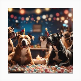 Birthday Party For Dogs Stampe su tela