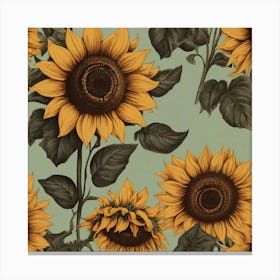 Default Default Retro Vintage Sunflower For Defferent Seasons 1 (1) Canvas Print