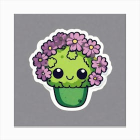 Kawaii Cactus 4 Canvas Print