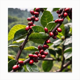 Coffee Berries On A Tree 2 Canvas Print