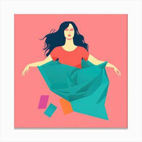 Woman In A Blanket Canvas Print