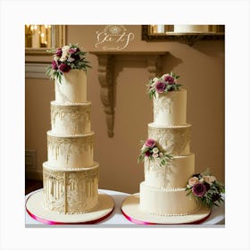 Three Tiered Wedding Cake Canvas Print