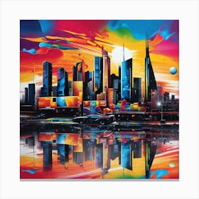 City Skyline 4 Canvas Print