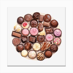 Chocolates On A Plate 6 Canvas Print