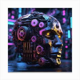 Futuristic Robot Head 6 Canvas Print