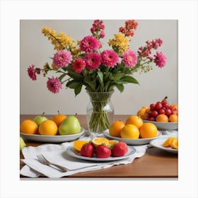 Table Full Of Fruit Canvas Print