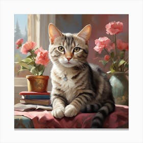 Domestic Shorthair Cat art Canvas Print