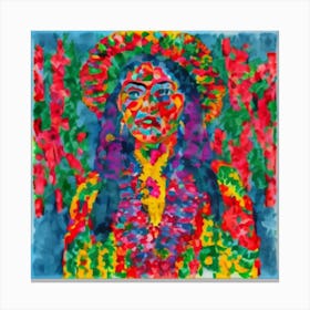 Frida Kahlo Psychedelic Art Canvas Print