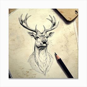 Deer Head 9 Canvas Print