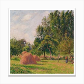 Hay Field By Claude Monet.Printed wall painting, high-level art. Canvas Print