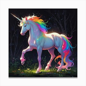 Unicorn In The Forest 14 Canvas Print