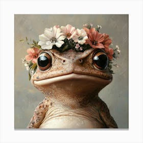 Frog With Flowers 8 Stampe su tela